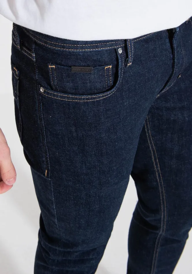 Jeans Men Antony Morato Ozzy TaperedFit Jeans In Stretch Denim With Dark Wash Light Blue