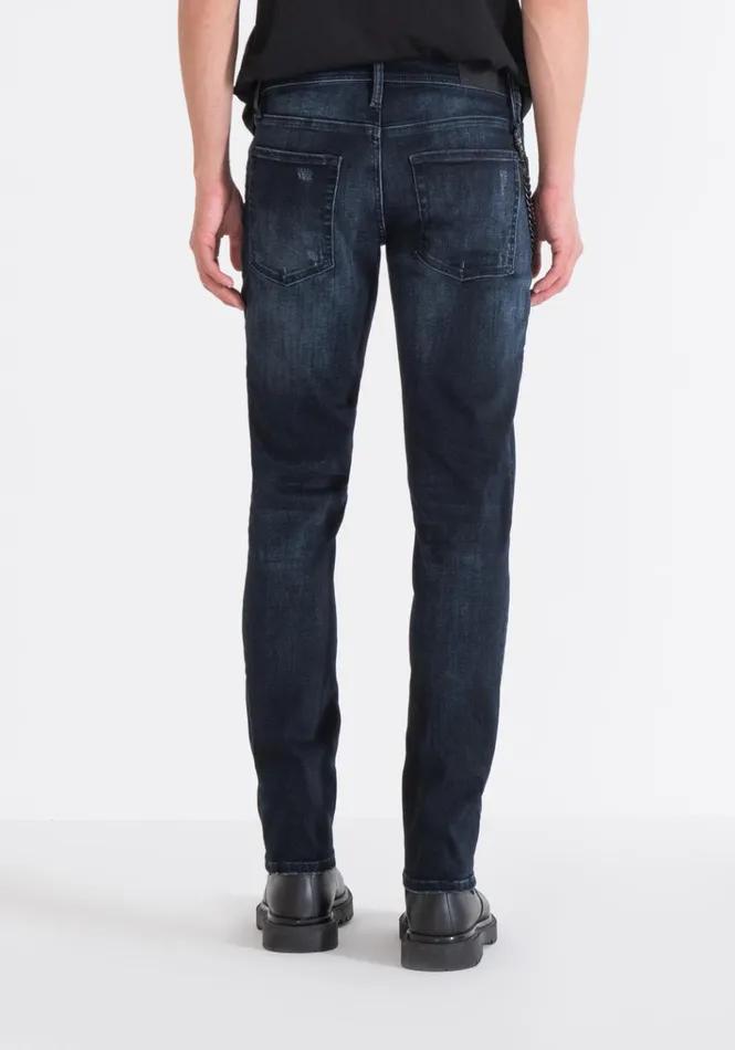 Jeans Men Antony Morato Tapered Fit 034Iggy034 Jeans In Blue Denim With Rips Light Blue