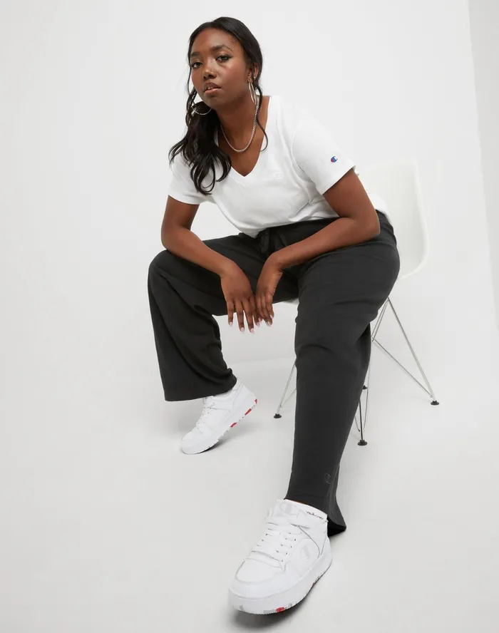 Jersey Pants C Logo 315034 Plus Size Black Women Champion Pants