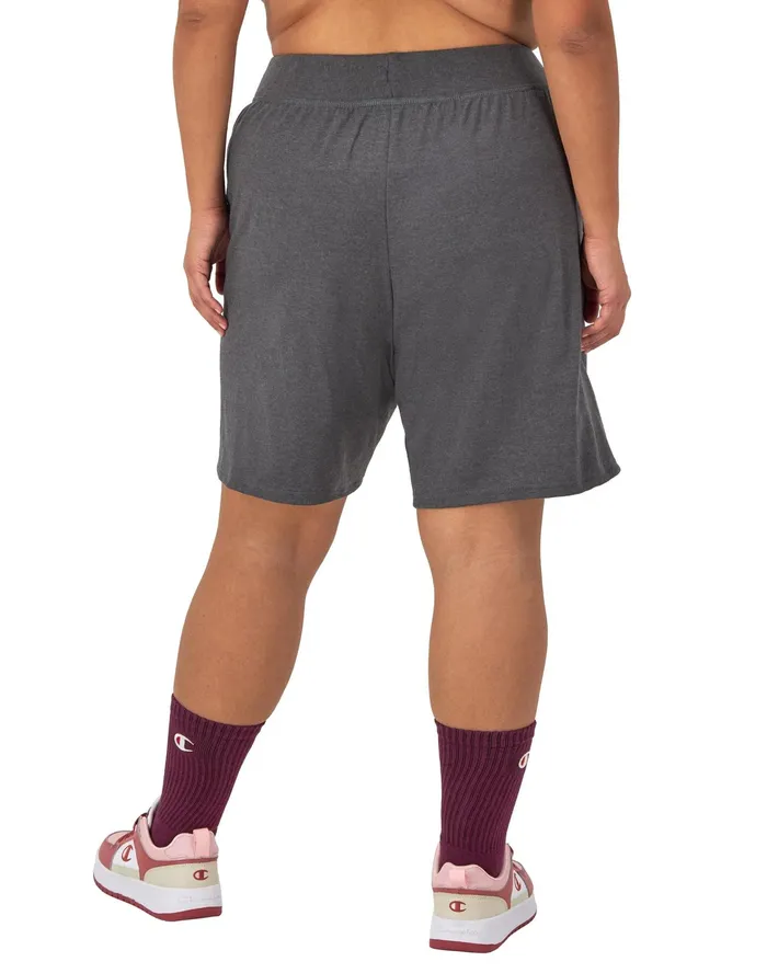 Jersey Shorts C Logo 75034 Plus Size Granite Heather Women Champion Shorts