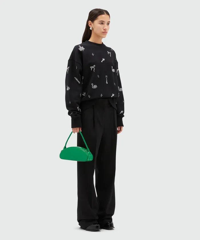 Jersey Sweatshirt With Applications And Embroidery Women MSGM Hoodies And Sweatshirts
