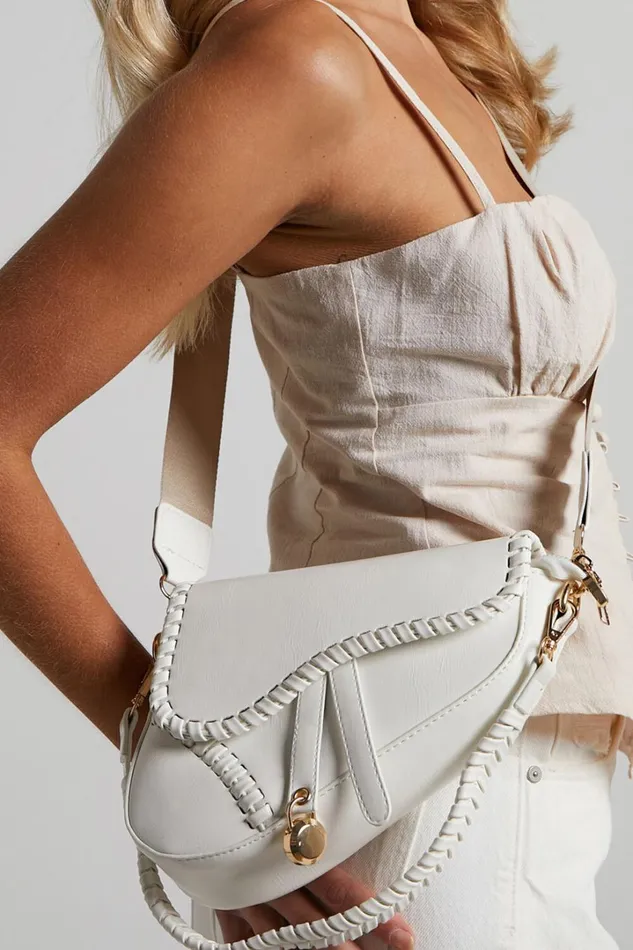 Joerena Bag 8211 Two Strap Saddle Crossbody Bag In White Women Showpo Bags
