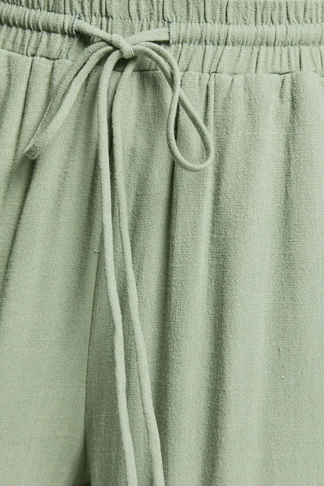 Kala Pants 8211 Mid Waisted Relaxed Elastic Waist Pants In Sage Women Showpo Conscious