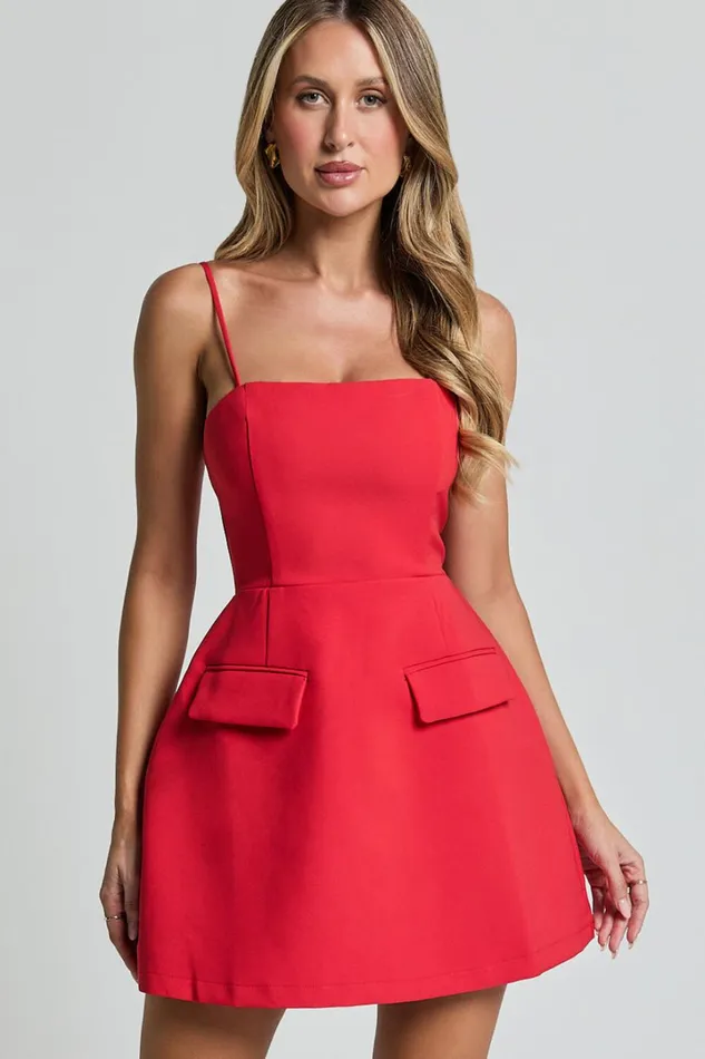 Katia Mini Dress 8211 Strappy Corset A Line Dress In Red Women Showpo Curve Clothes