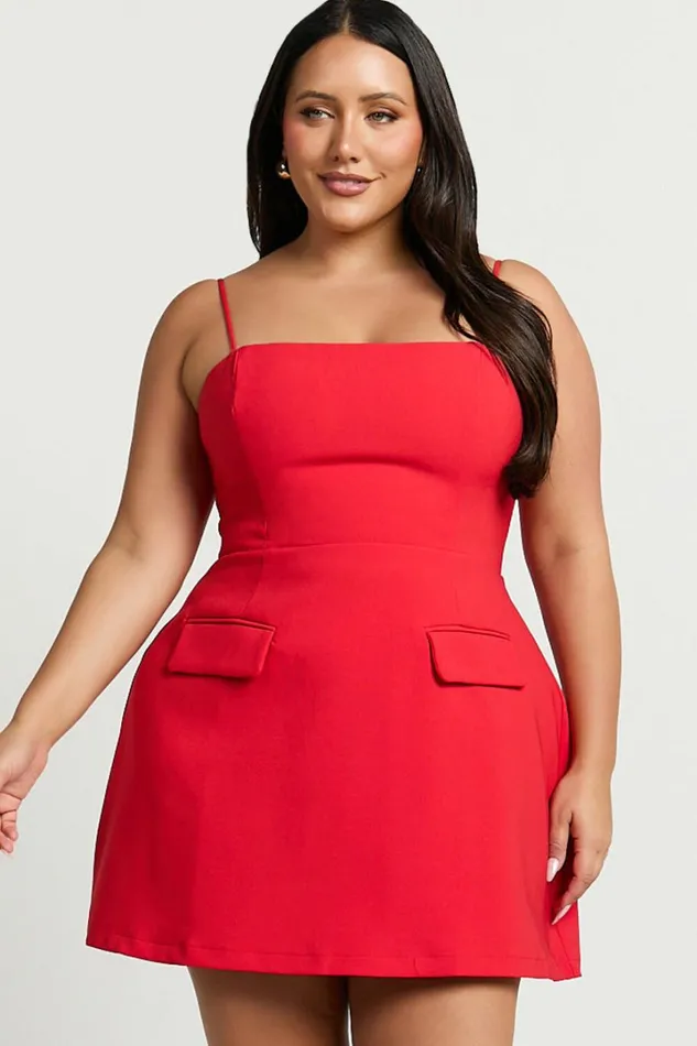 Katia Mini Dress 8211 Strappy Corset A Line Dress In Red Women Showpo Curve Clothes