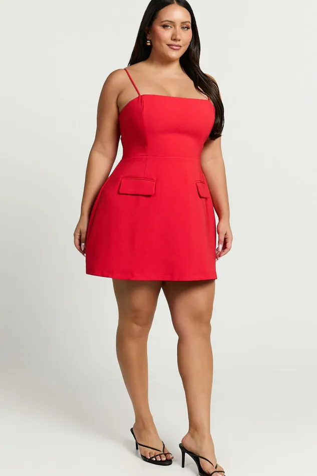 Katia Mini Dress 8211 Strappy Corset A Line Dress In Red Women Showpo Curve Clothes