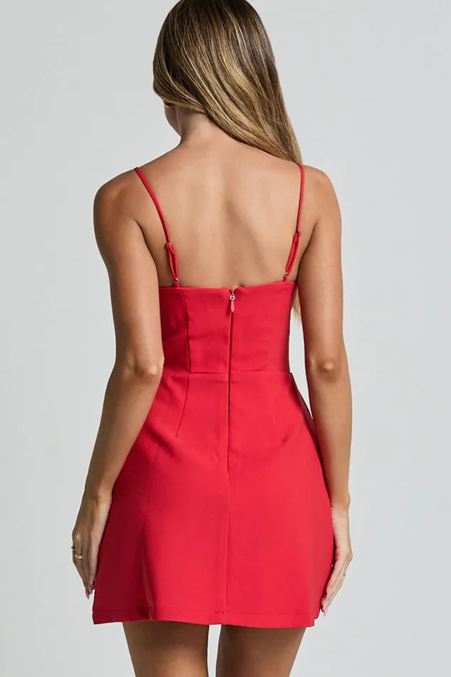 Katia Mini Dress 8211 Strappy Corset A Line Dress In Red Women Showpo Curve Clothes