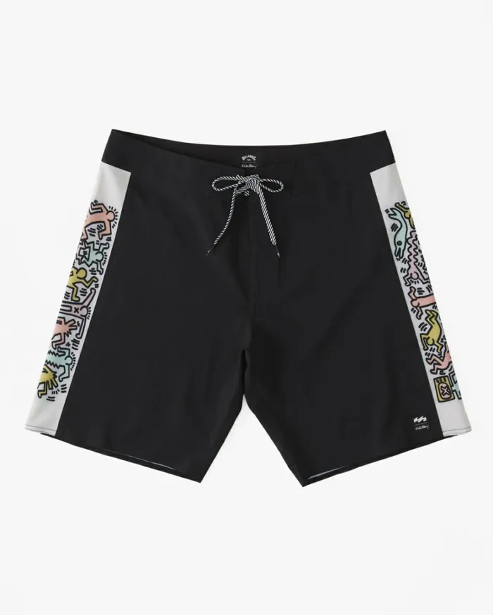 Keith Haring Jam Ciclo D Bah Pro Performance 19034 Boardshorts Black Men Billabong Performance Boardshorts