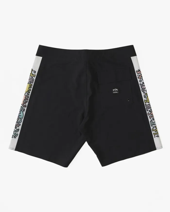 Keith Haring Jam Ciclo D Bah Pro Performance 19034 Boardshorts Black Men Billabong Performance Boardshorts