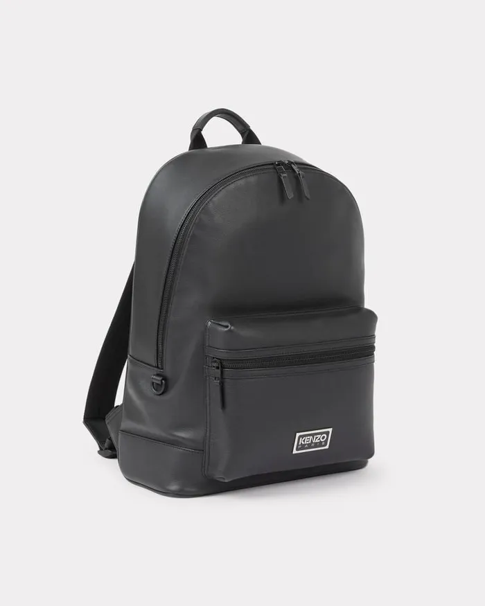 Kenzo Bags MenWomen GRAPHY039 Leather Backpack Black