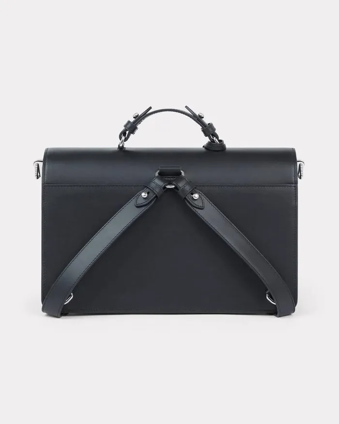 Kenzo Bags Women Rue Vivienne039 Large Leather Bag With Strap Black