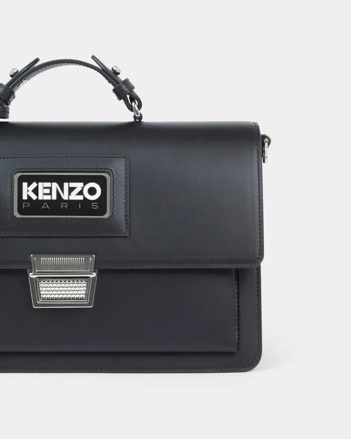 Kenzo Bags Women Rue Vivienne039 Large Leather Bag With Strap Black