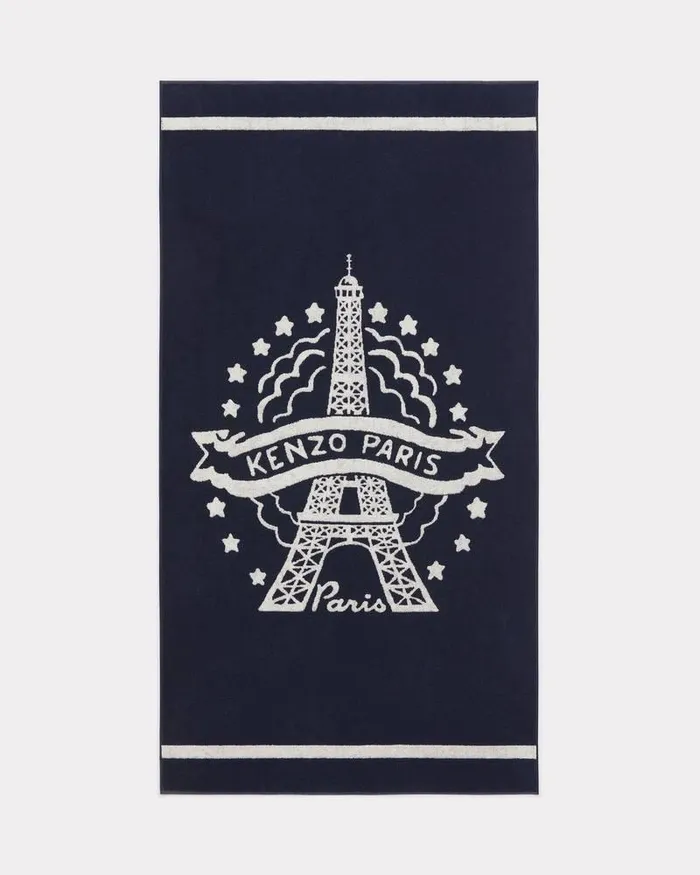Kenzo Beachwear MenWomen Organic Cotton Beach Towel Navy Blue
