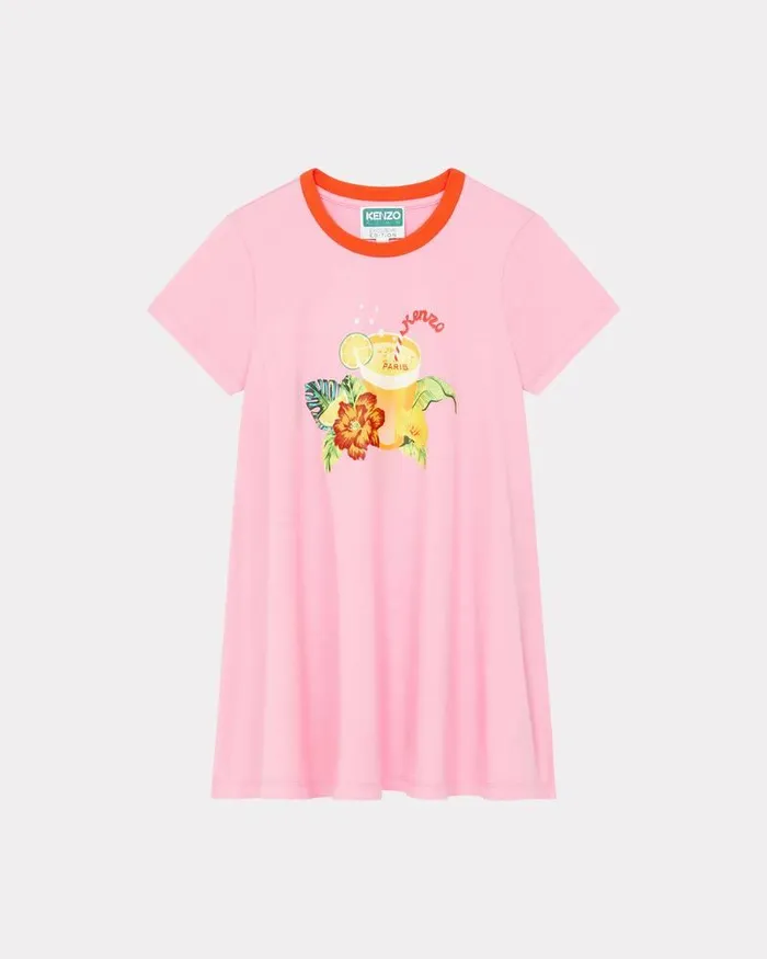 Kenzo Dresses And Skirts Kids Cotton Shortsleeved Dress Rose