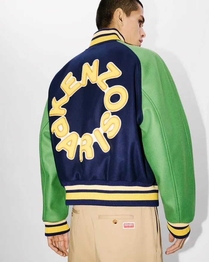Kenzo Jackets And Coats Men 039Varsity039 Genderless Wool Jacket Midnight Blue