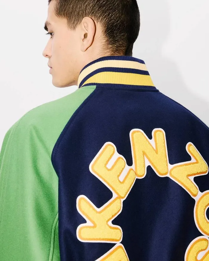 Kenzo Jackets And Coats Men 039Varsity039 Genderless Wool Jacket Midnight Blue