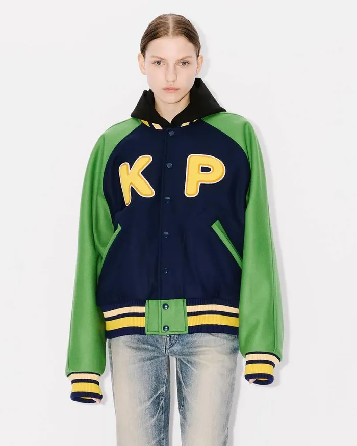 Kenzo Jackets And Coats Men 039Varsity039 Genderless Wool Jacket Midnight Blue