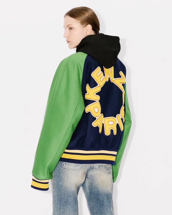 Kenzo Jackets And Coats Men 039Varsity039 Genderless Wool Jacket Midnight Blue
