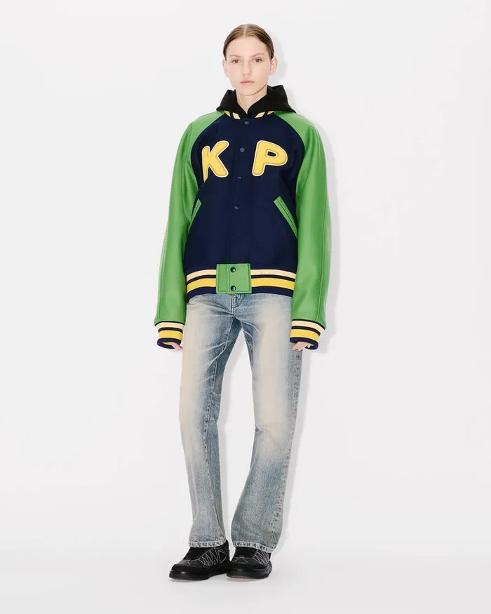Kenzo Jackets And Coats Men 039Varsity039 Genderless Wool Jacket Midnight Blue