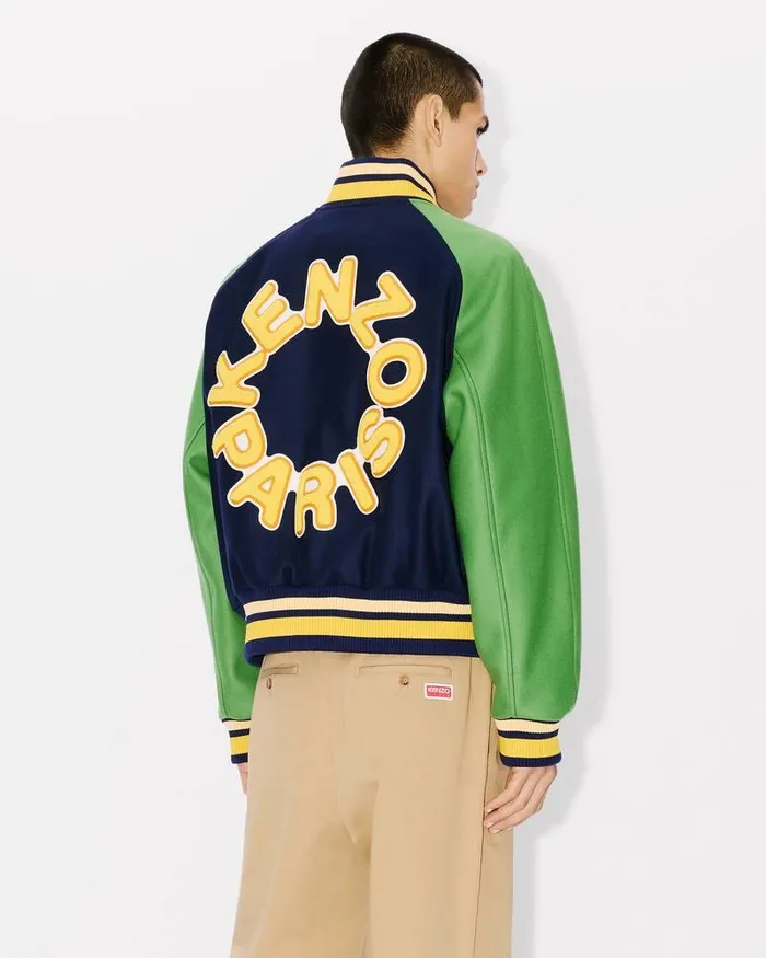 Kenzo Jackets And Coats Men 039Varsity039 Genderless Wool Jacket Midnight Blue