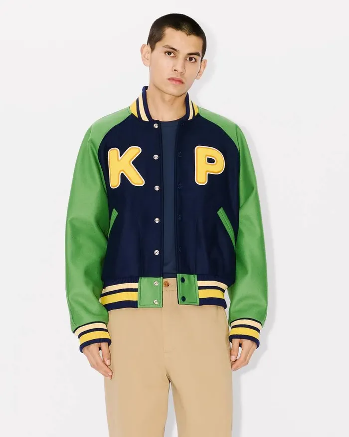 Kenzo Jackets And Coats Men 039Varsity039 Genderless Wool Jacket Midnight Blue