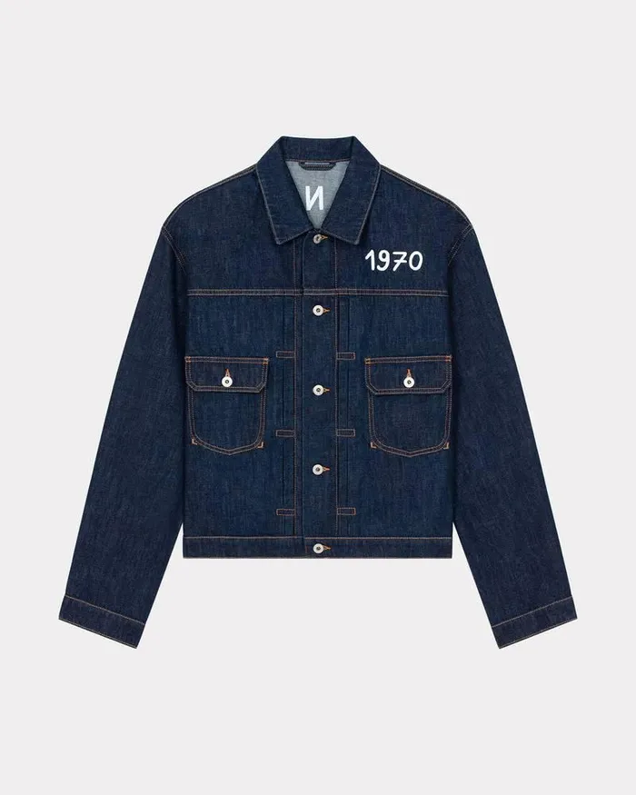 Kenzo Jackets And Coats Men 039Year Of The Dragon039 Embroidered Denim Trucker Jacket Rinse Blue Denim