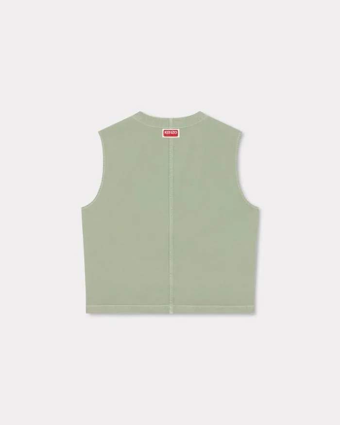 Kenzo Jackets And Coats Men Elephant Flag039 Workwear Waistcoat Almond Green