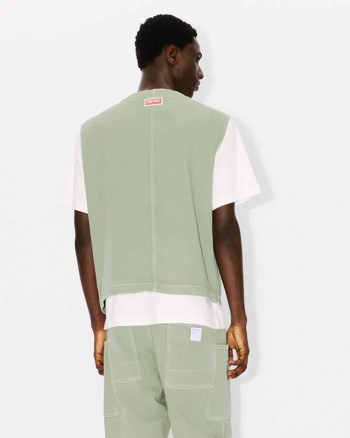 Kenzo Jackets And Coats Men Elephant Flag039 Workwear Waistcoat Almond Green