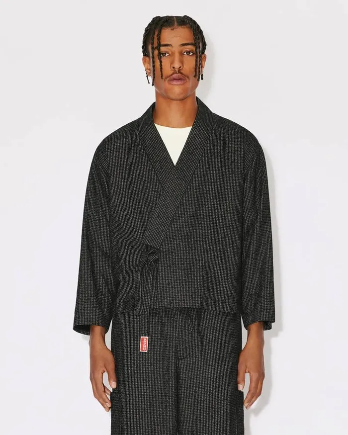 Kenzo Jackets And Coats Men Kimono Jacket Anthracite
