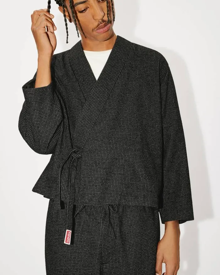 Kenzo Jackets And Coats Men Kimono Jacket Anthracite