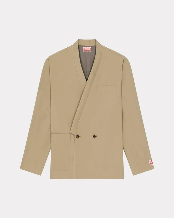 Kenzo Jackets And Coats Men Kimono Suit Jacket Dark Beige