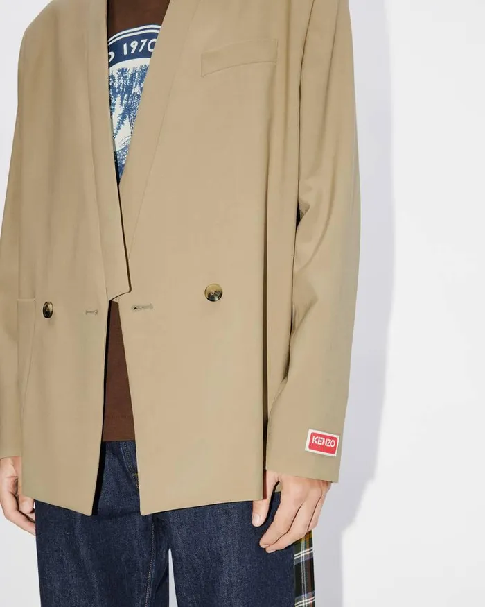 Kenzo Jackets And Coats Men Kimono Suit Jacket Dark Beige