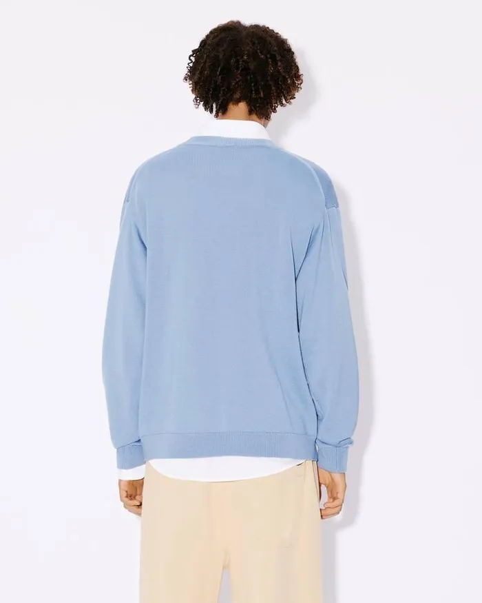 Kenzo Knitwear Men 039Boke Flower039 Embroidered Jumper Blue