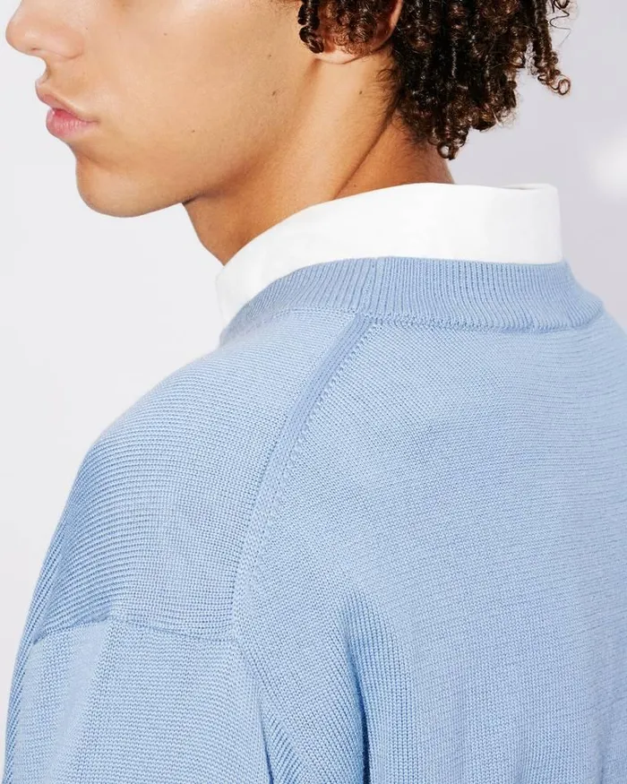 Kenzo Knitwear Men 039Boke Flower039 Embroidered Jumper Blue