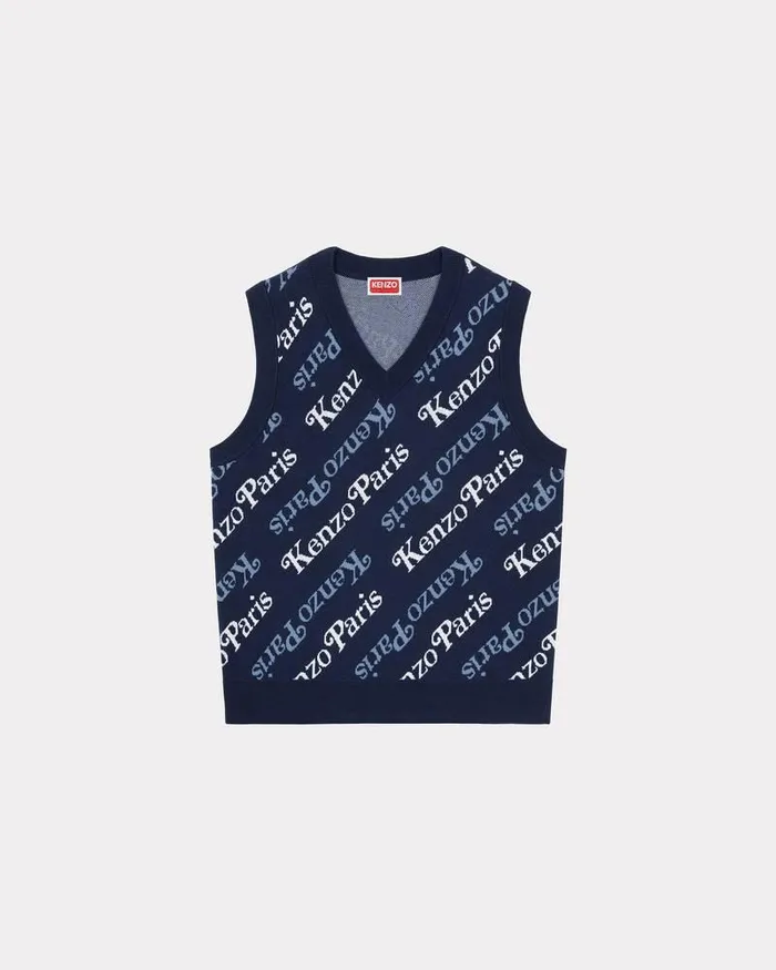 Kenzo Knitwear Men By Verdy039 Sleeveless Jumper Midnight Blue