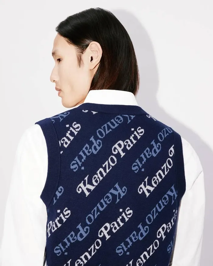 Kenzo Knitwear Men By Verdy039 Sleeveless Jumper Midnight Blue