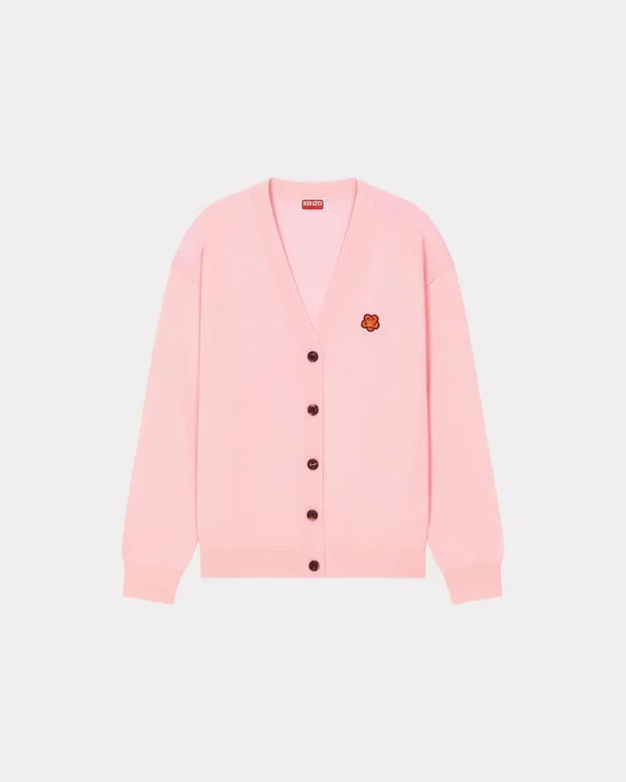 Kenzo Knitwear Women 039Boke Flower039 Embroidered Cardigan Faded Pink