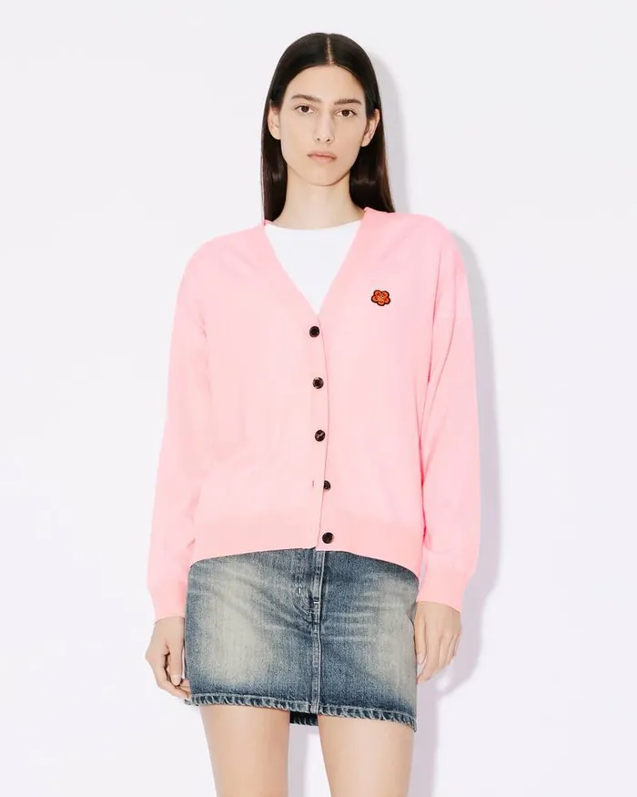 Kenzo Knitwear Women 039Boke Flower039 Embroidered Cardigan Faded Pink