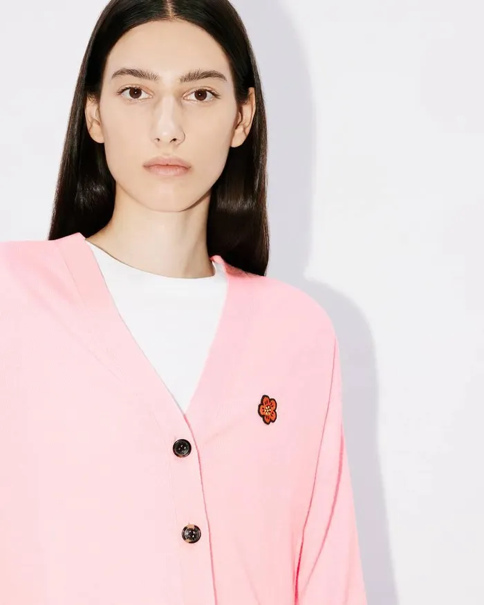 Kenzo Knitwear Women 039Boke Flower039 Embroidered Cardigan Faded Pink