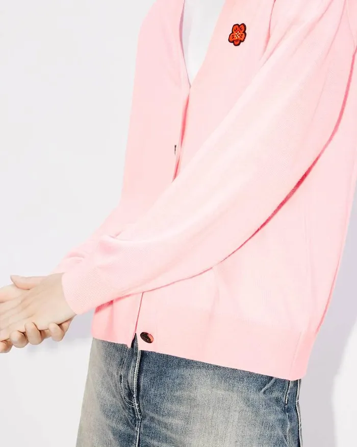 Kenzo Knitwear Women 039Boke Flower039 Embroidered Cardigan Faded Pink