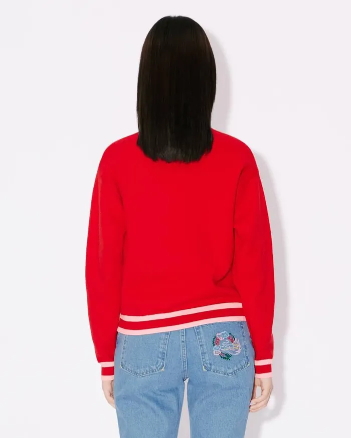 Kenzo Knitwear Women 039Year Of The Dragon039 Embroidered Jumper Cherry
