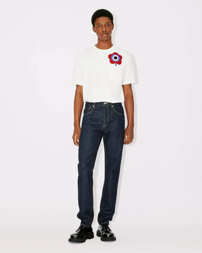 Kenzo Pants And Shorts Men BARA Slimfit Jeans Rinse Blue Denim