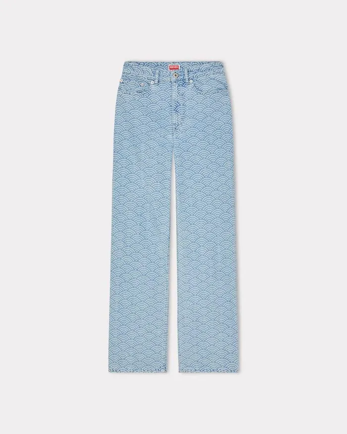 Kenzo Pants And Shorts Women AYAME Wide Fit Jeans Stone Bleached Blue Denim