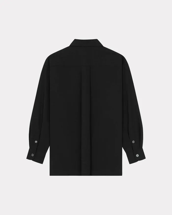 Kenzo Shirts Men Oversized 039Boke Flower039 Embroidered Shirt Black