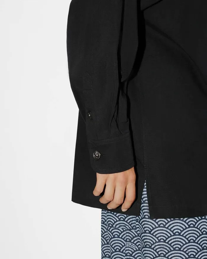 Kenzo Shirts Men Oversized 039Boke Flower039 Embroidered Shirt Black