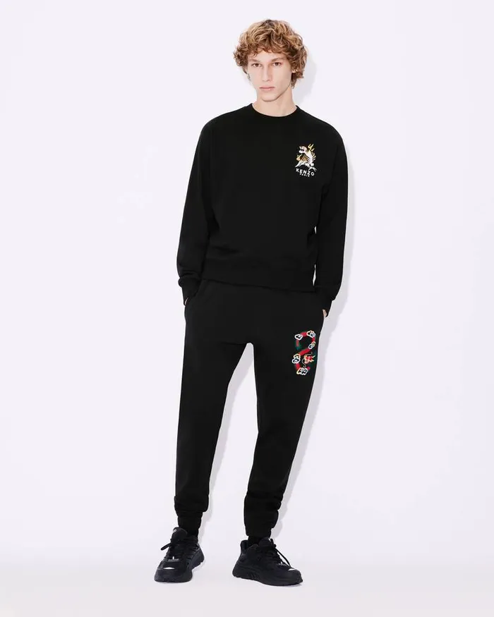 Kenzo Sweatshirts And Hoodies Men 039Year Of The Dragon039 Classic Embroidered Sweatshirt Black