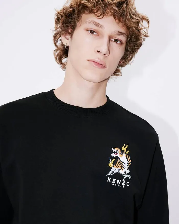 Kenzo Sweatshirts And Hoodies Men 039Year Of The Dragon039 Classic Embroidered Sweatshirt Black