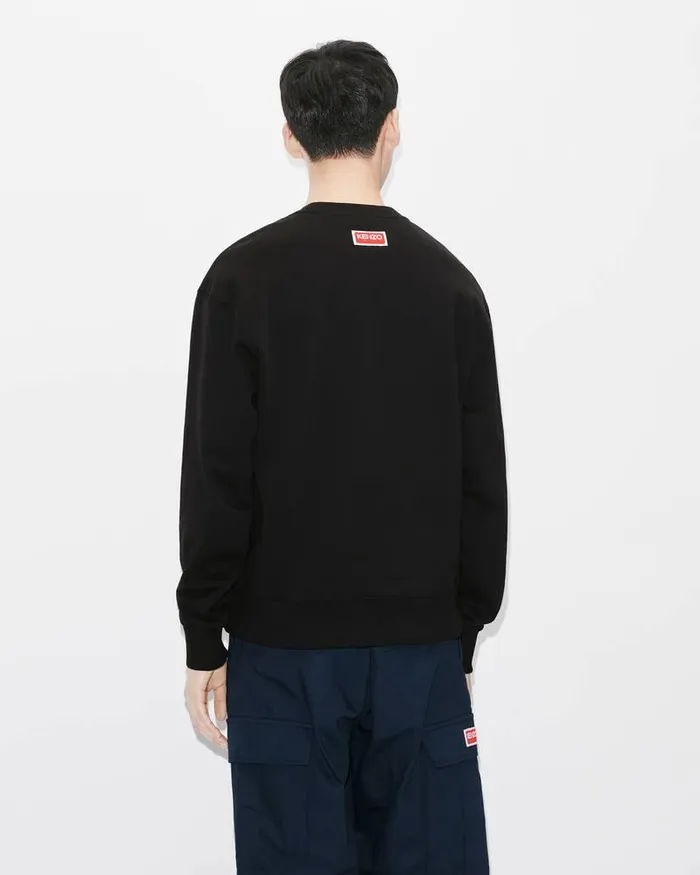 Kenzo Sweatshirts And Hoodies Men Elephant 039Varsity Jungle039 Embroidered Sweatshirt Black