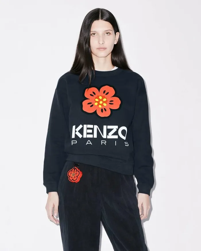 Kenzo Sweatshirts And Hoodies Women 039Boke Flower039 Sweatshirt Midnight Blue