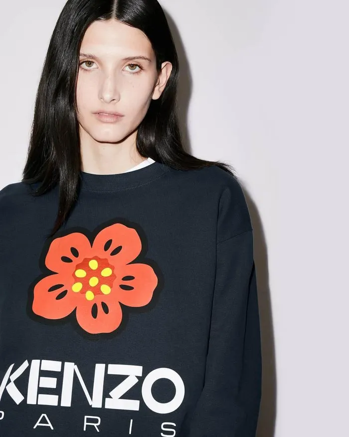 Kenzo Sweatshirts And Hoodies Women 039Boke Flower039 Sweatshirt Midnight Blue